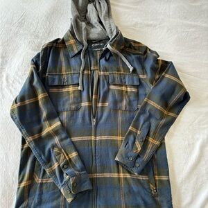 Empyre flannel zip with hoodie, junior men size medium